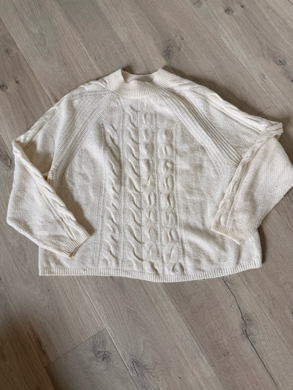 Banana Republic Classic Cream Cable Knit Sweater Italian wool women’s XL
